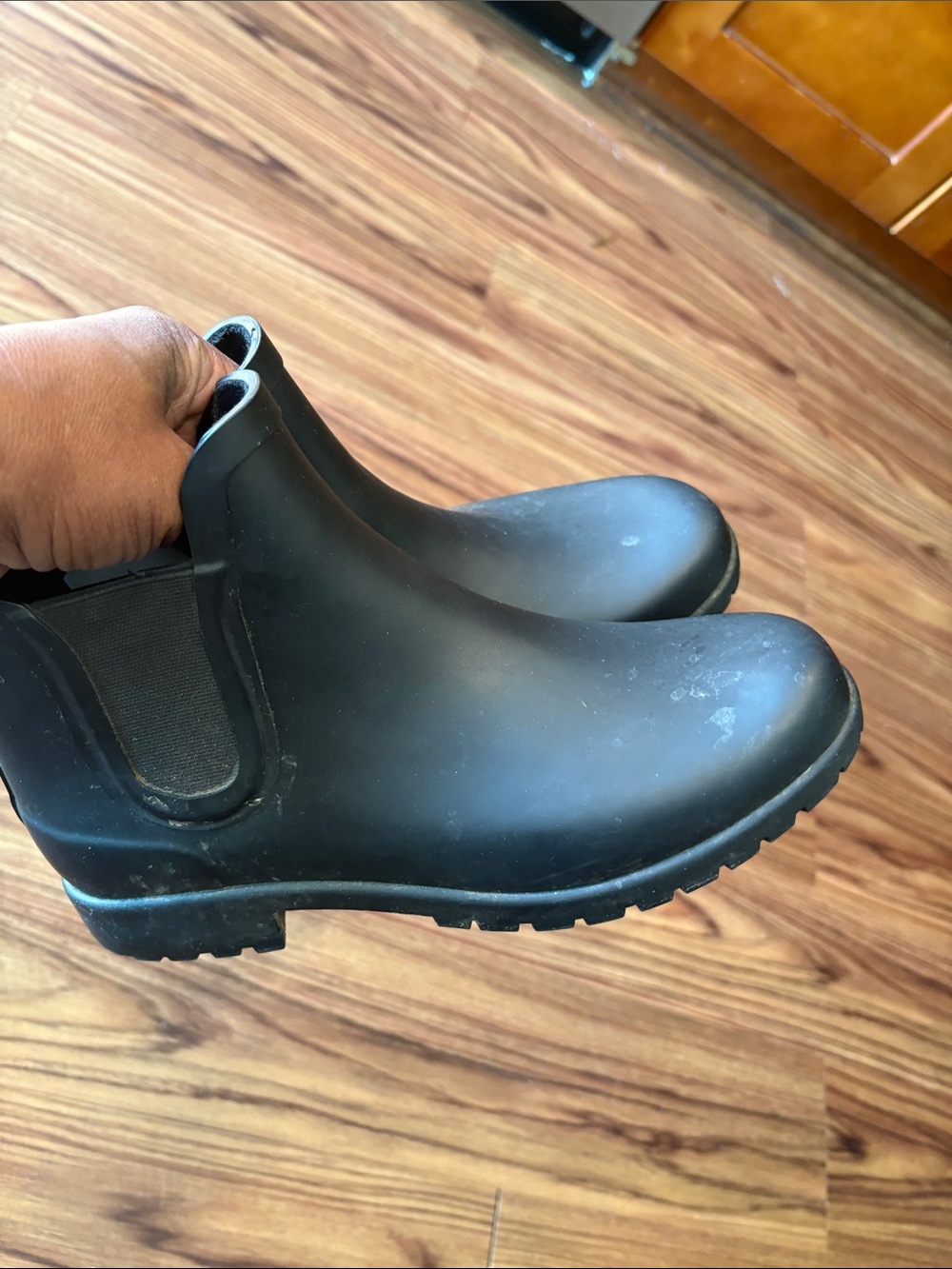 Stuart Weitzman Black Chelsea Rain Ankle Boots